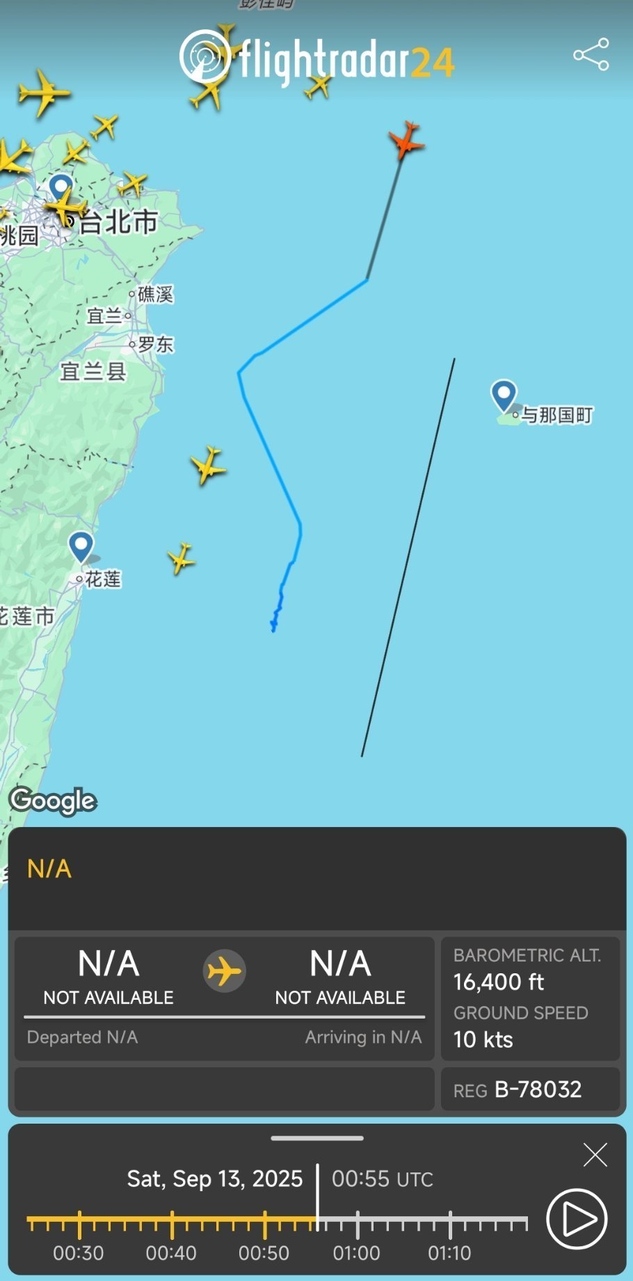KJ-500开应答器接近台东宜兰[墨镜]之前估计已经干过很多次了，只不过这次突然