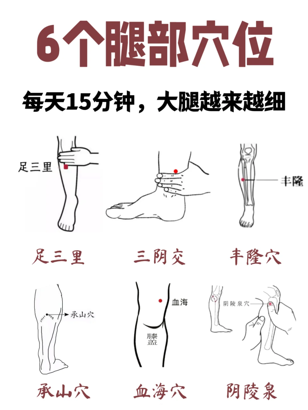 救命！这6个腿部穴位是痩腿加速器吧！！
