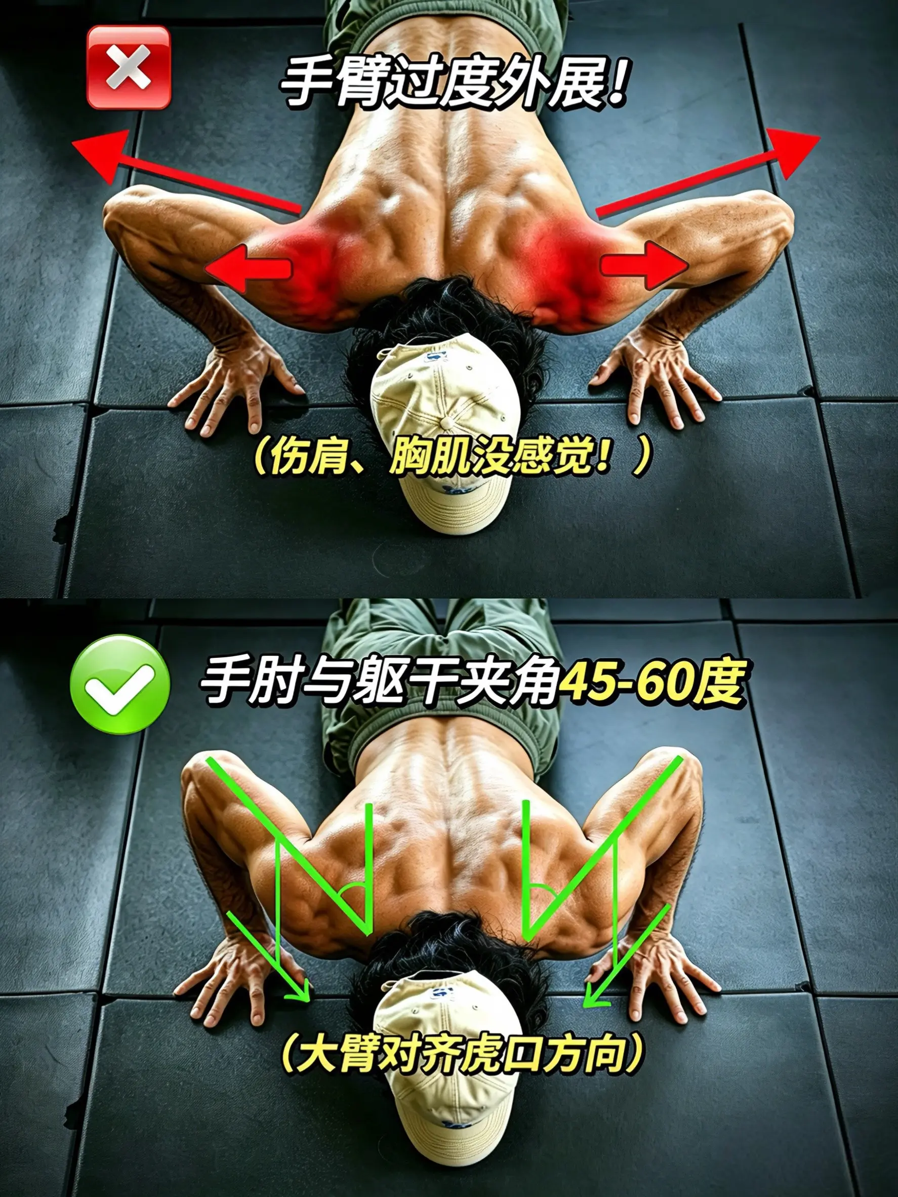 标准俯卧撑动作详解！俯卧撑常见错误及纠正。俯卧撑没感觉？练完这不舒服那...