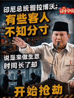 普拉博沃：有些客人不知分寸，说是来做生意，时间长了却开始抢劫印尼居然在拐着