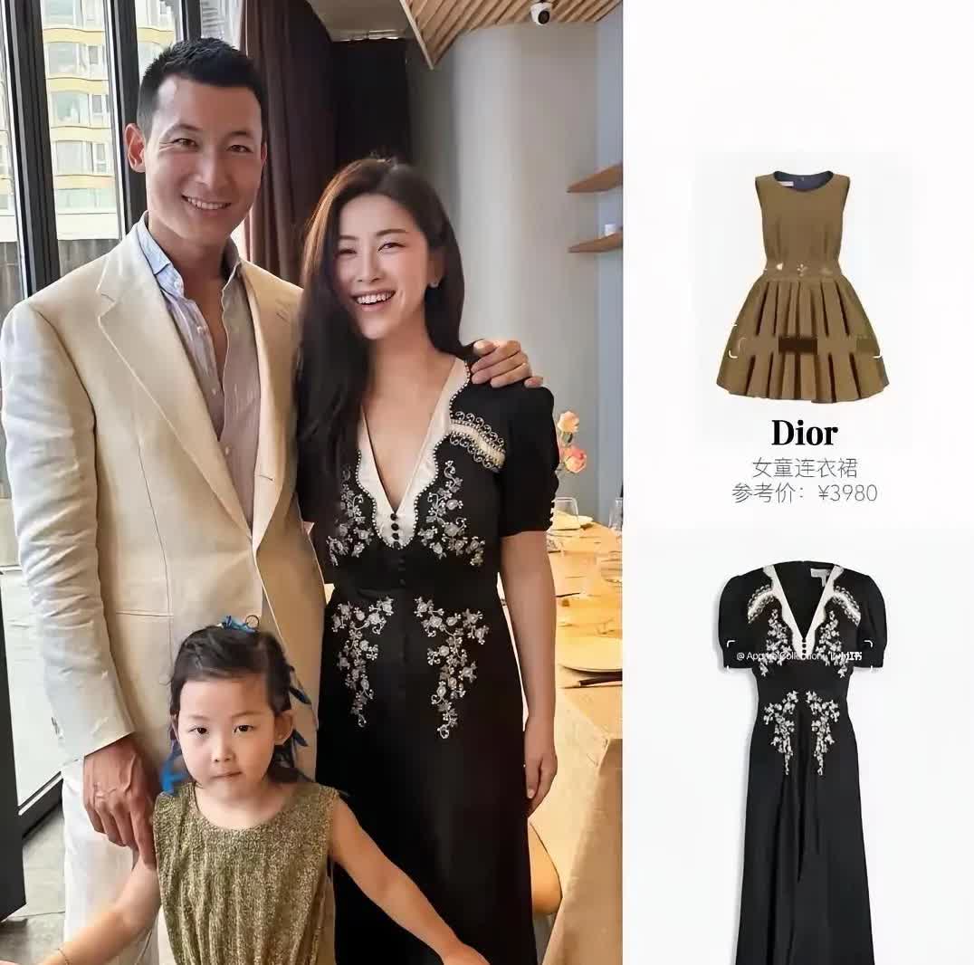 没想到朱珠才穿3900的裙子给女儿穿的裙子却要3980块，女儿的裙子竟然比朱