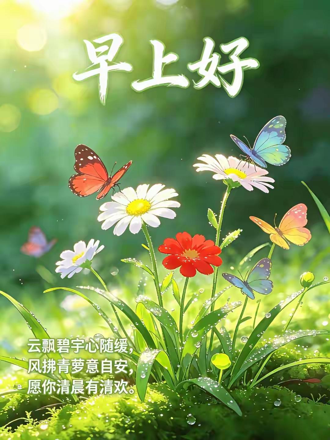 早晨好呀，这阳光一照，感觉整个世界都被点亮了。就像给生活加了层滤镜，一切都变得美