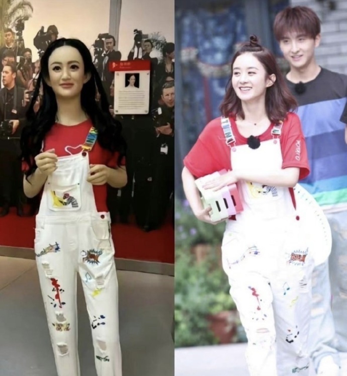 赵丽颖蜡像，一个一言难尽，另一个以假乱真！
