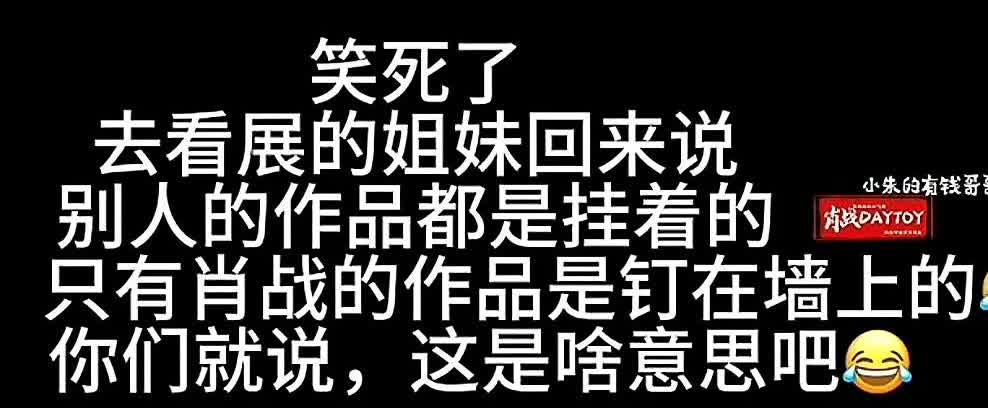 哈哈哈，有人去看了徕卡百年展，回来说别人的作品都是挂着的，只有肖战的作品是钉着的