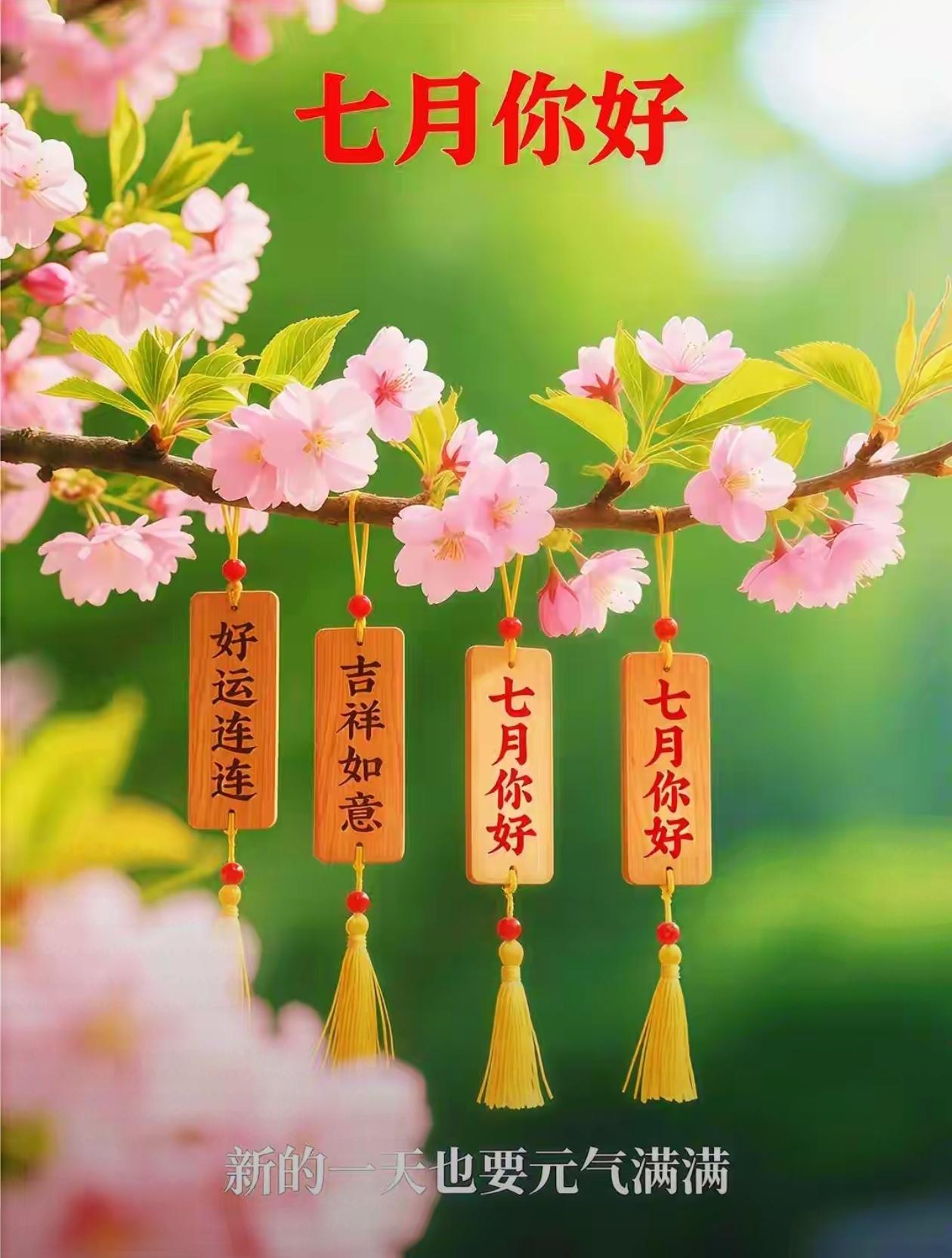 🌺2026年7月1日，新七月已至.笑揽繁花.七福临门🌺🌴☀️