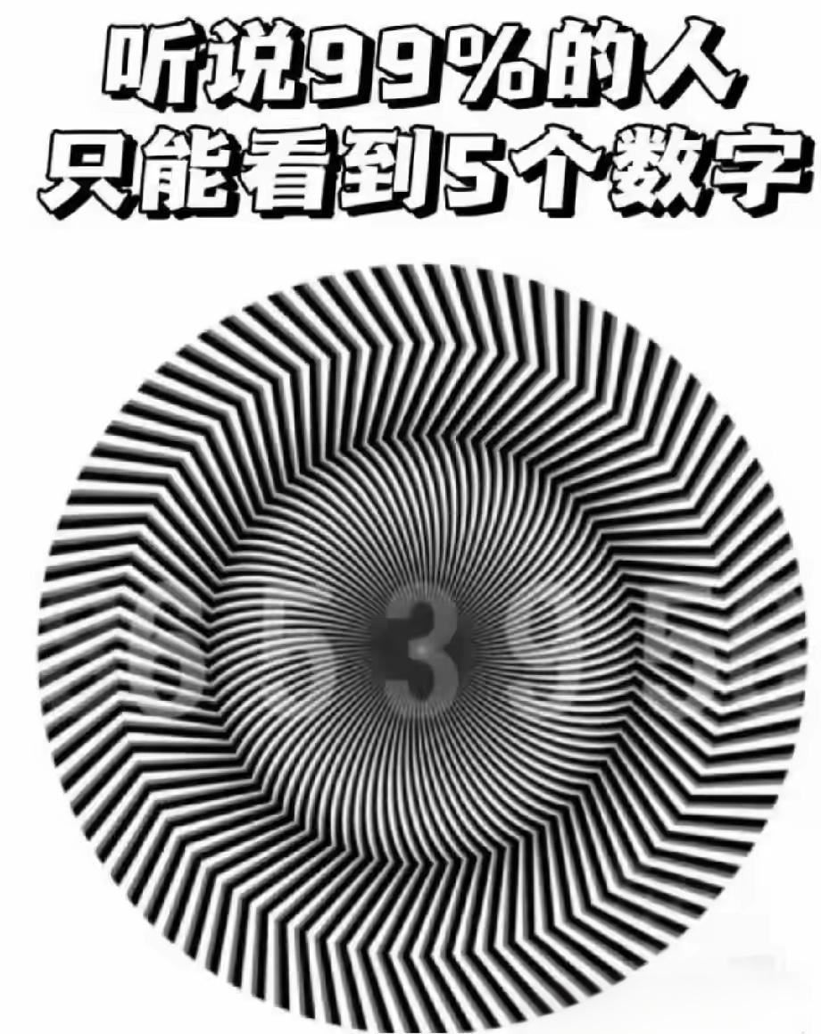 你能看到哪几个数字？我非常清晰地看到了65395。这是一张经典的视觉错觉数字隐藏