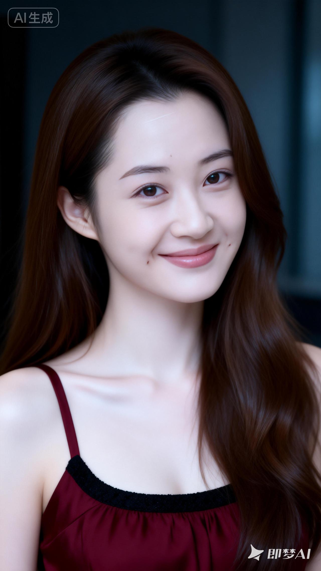 甜美笑容，温柔可人，AI生成的完美女神！😊✨