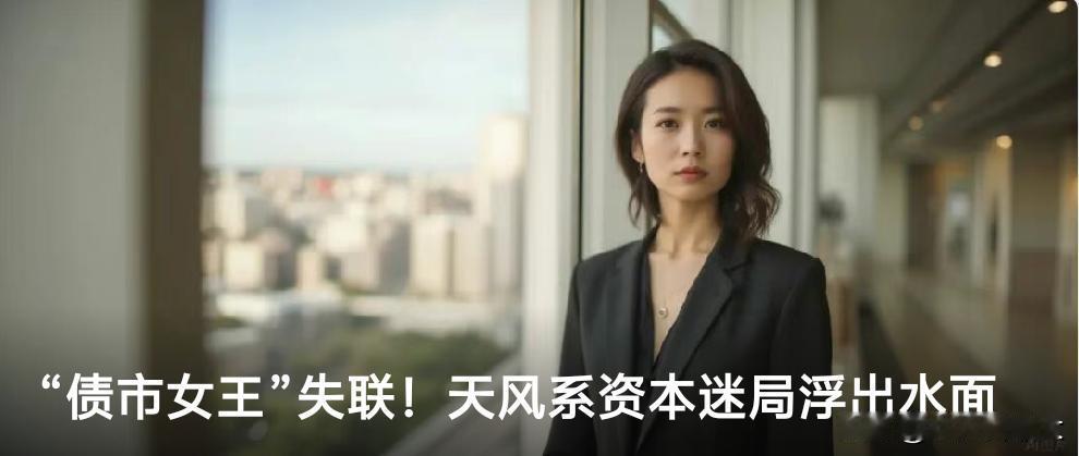 “债市女王”失联！天风系资本迷局浮出水面媒体报道：近日，有消息称，有“债市女