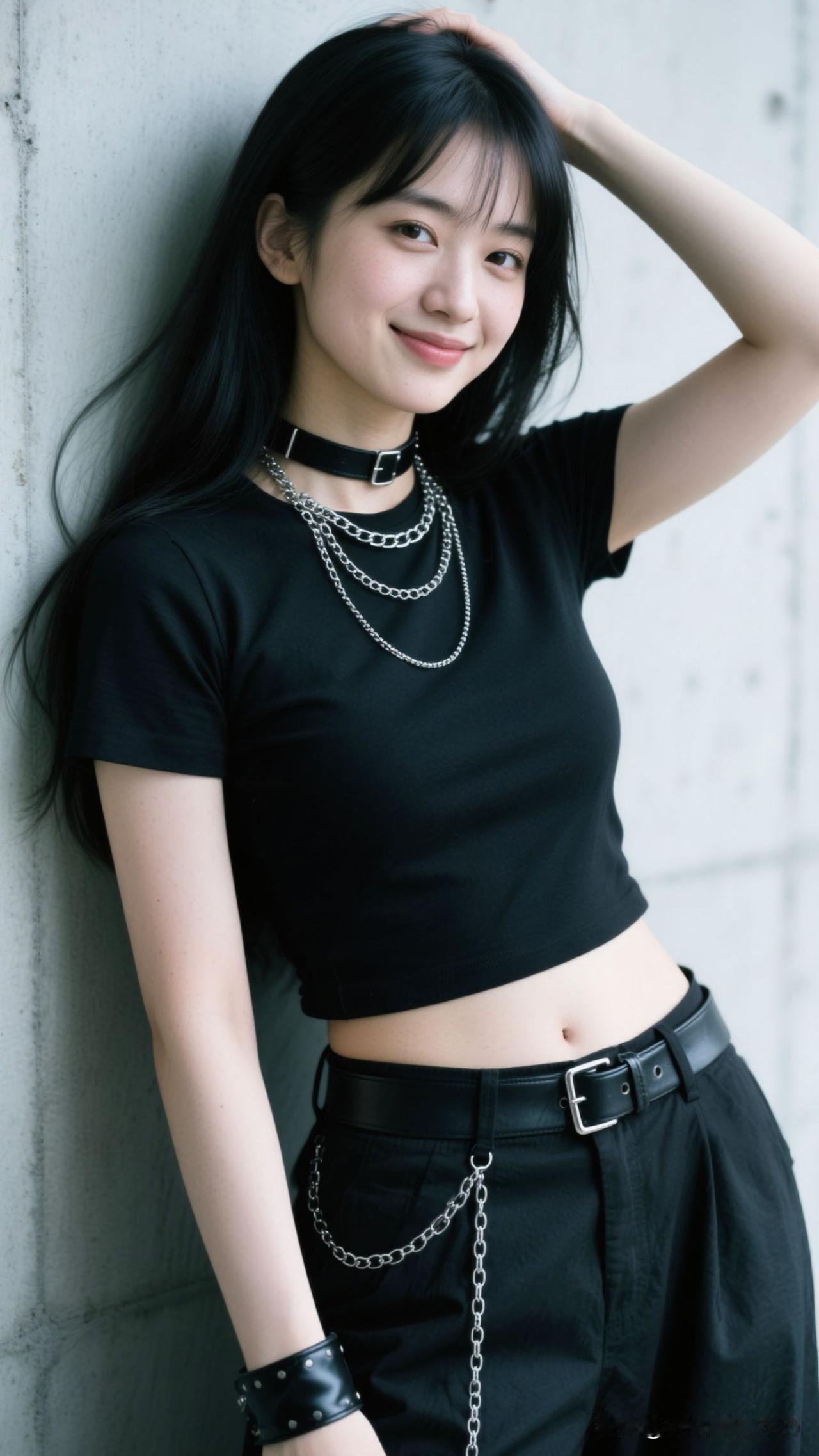 🖤皮革与金属织就酷的诗，黑调里漾着温柔的焰，笑意漫开时，整个空间都成了个性的