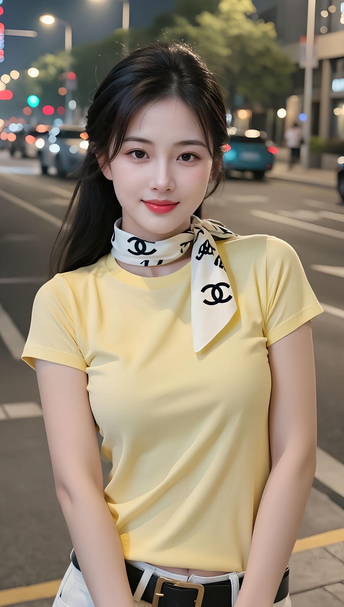 黄衫映月影，笑语入春风。