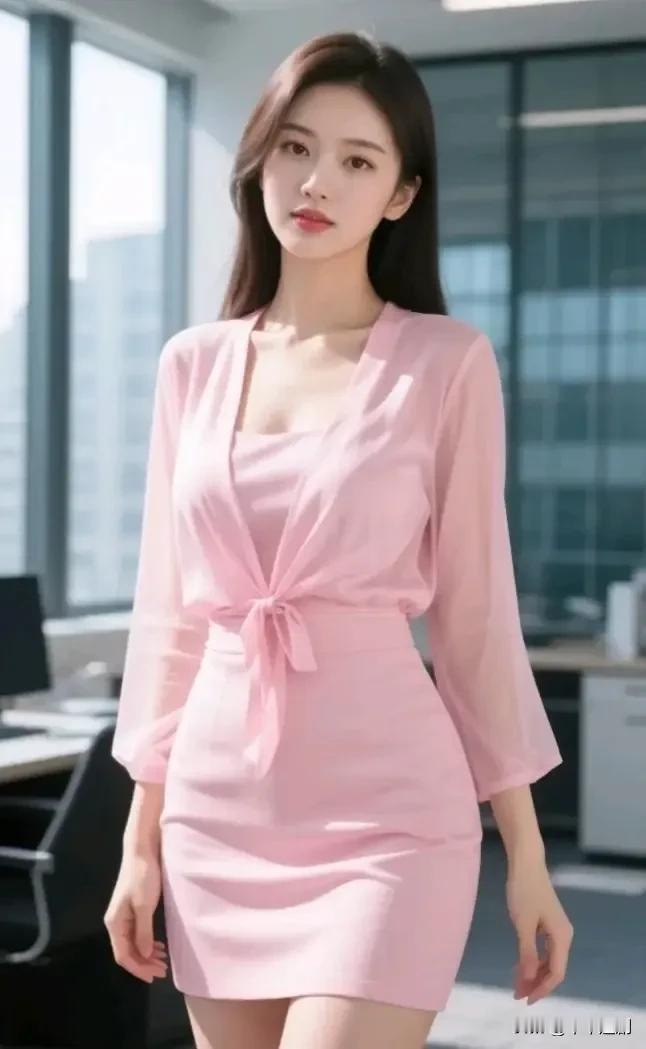 一袭柔粉裙装，在干练的职场里揉进几分温柔与锋芒温柔感美女温柔气质美女