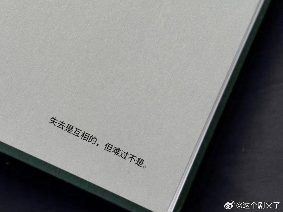 失去是相互的，但难过不是。