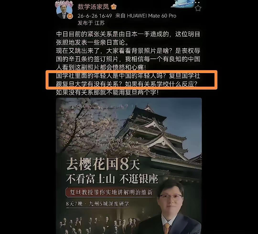 汤家凤老师，这次是“捅”了个大篓子？网友们最大的疑问：在中国的日本学校毕业生都去