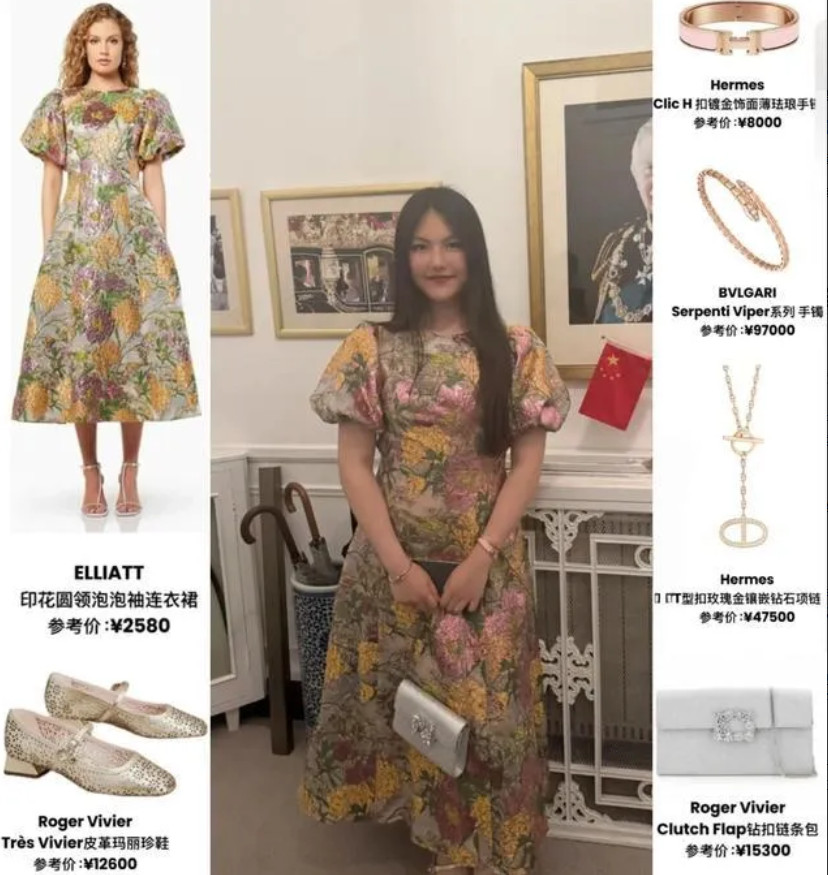 一身价值数十万打扮的王诗龄和妈妈李湘到英国，在妈妈李湘的托举下，王诗龄越来越有国