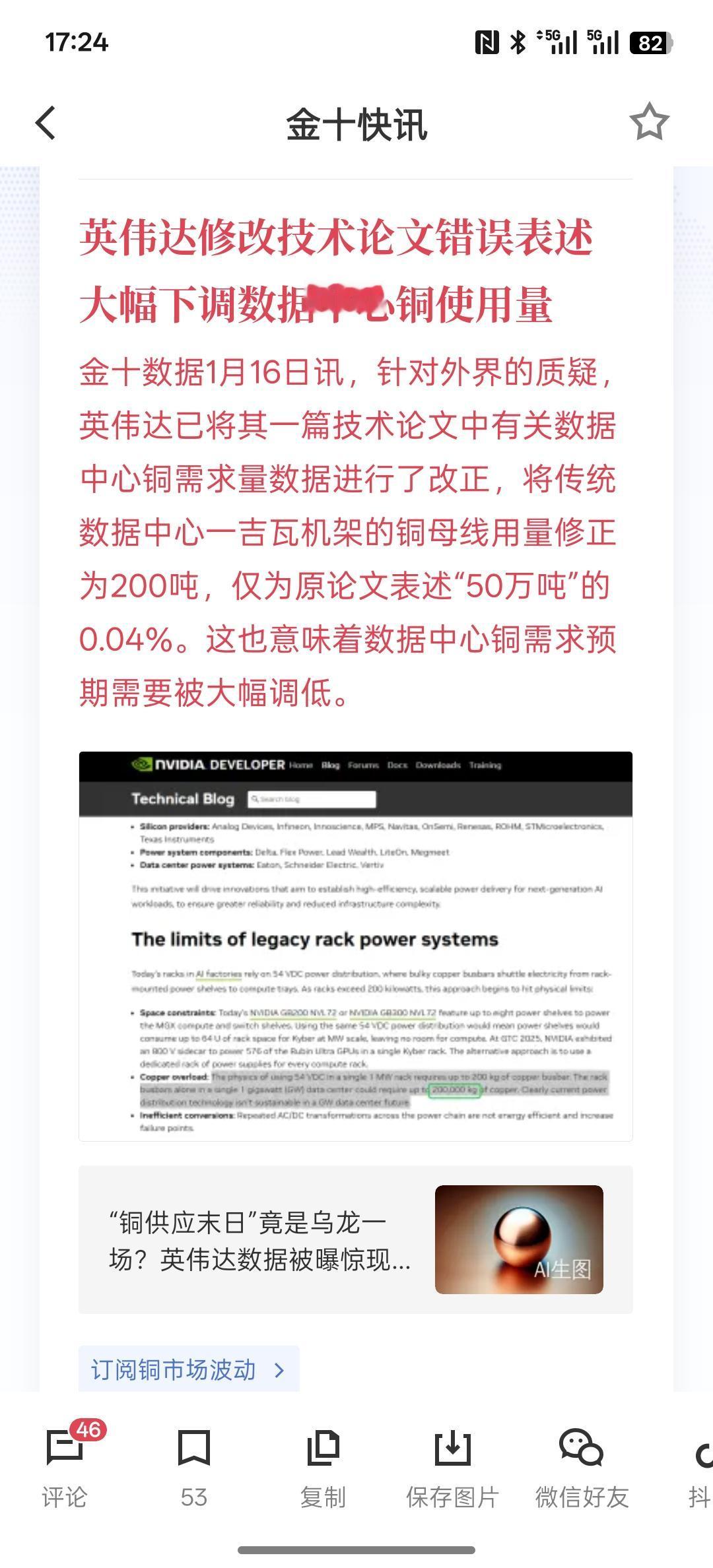 数据这么修改，这种错误也能犯，根据铜的需求量，依然认为市场还是有巨大的需求量，铜