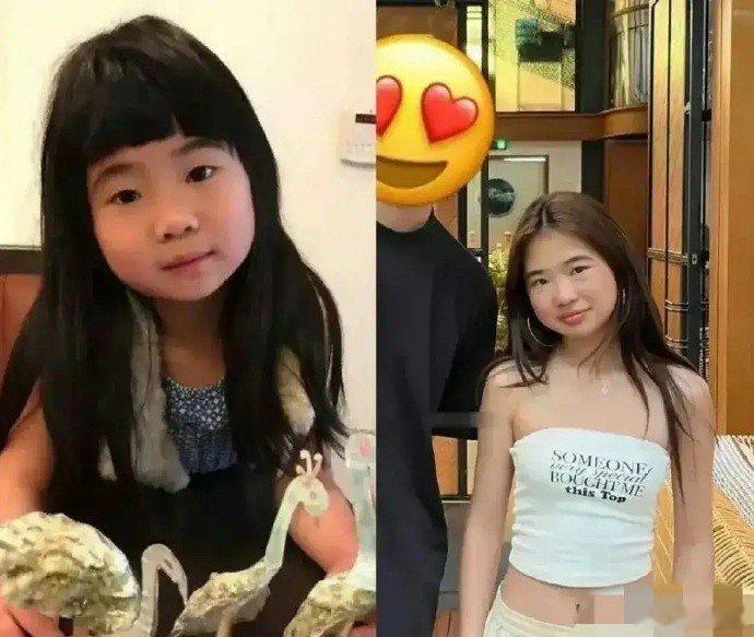 曹格女儿长大了，小时候萌萌可爱的包子脸，长大了完全大变样了
