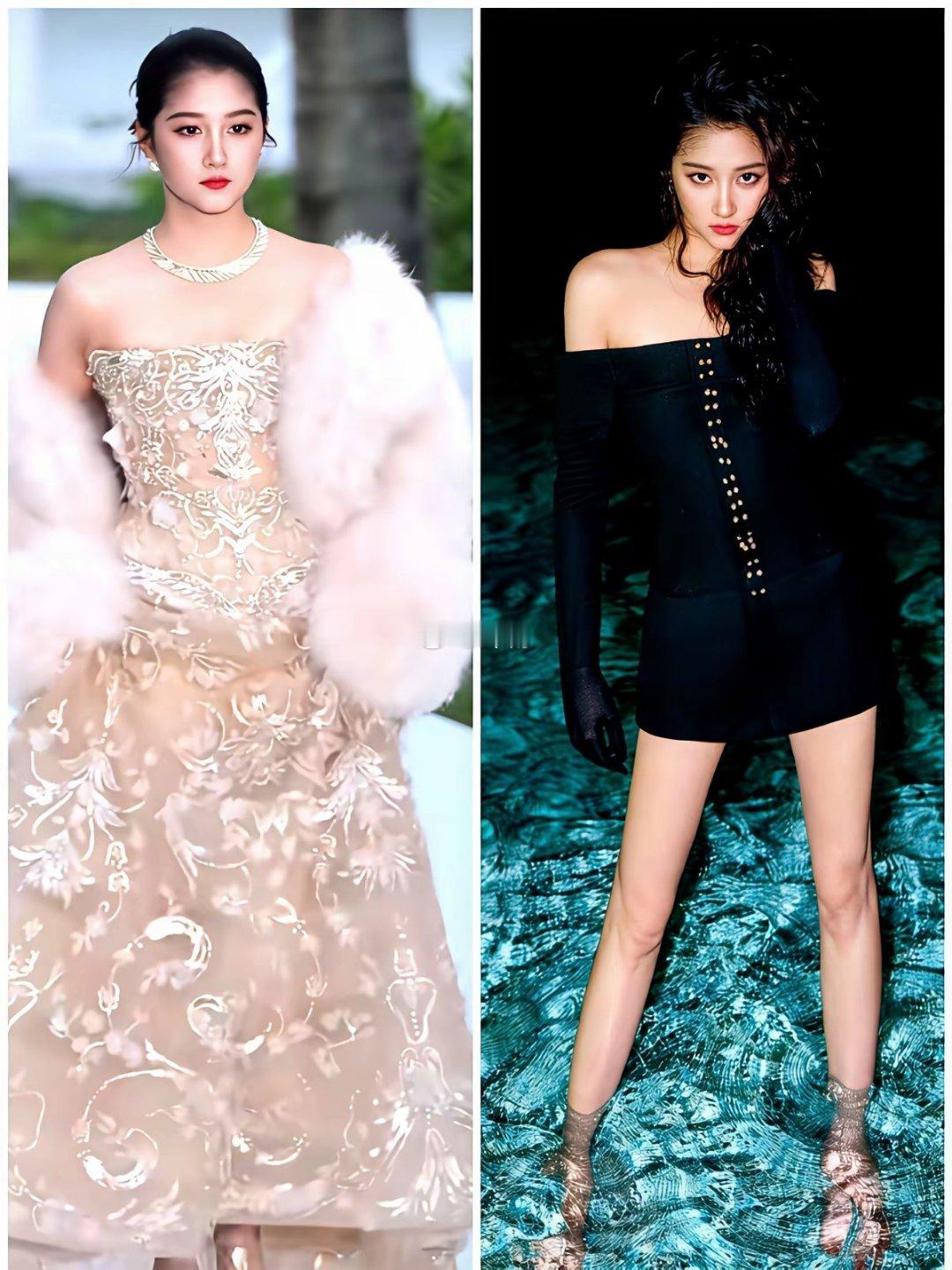 关晓彤腿到底惹了谁​一条黑裙把174的腿遮得只剩脚踝，粉丝瞬间炸锅，三天刷出上亿