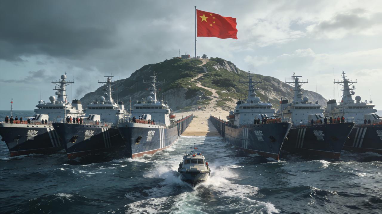 日本要强闯钓鱼岛，中方必将强硬回击，登岛插旗的时机到了！中国虽然已经实际掌控