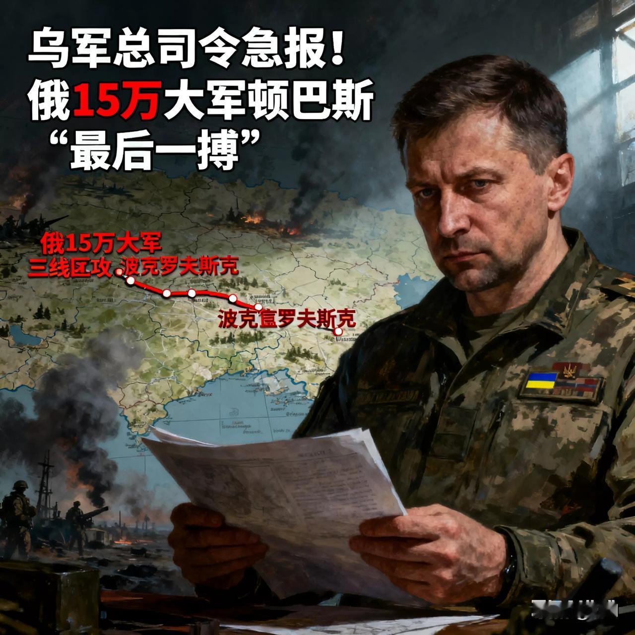 乌军总司令急报！俄15万大军顿巴斯“最后一搏”乌军总司令瑟尔斯基直言：俄军