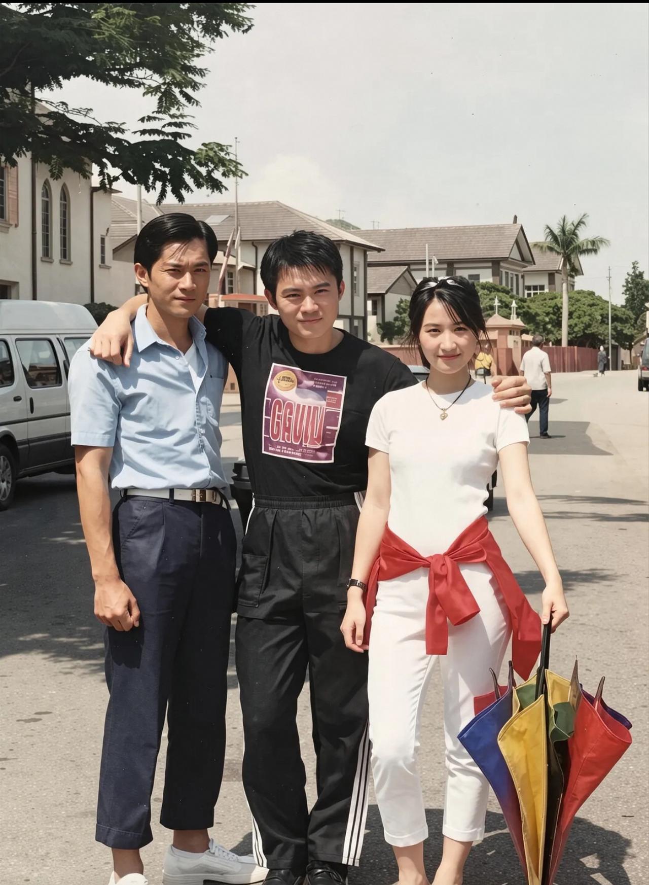 这张照片拍摄于30年前，能认出来三人的，估计都儿女绕膝了吧。