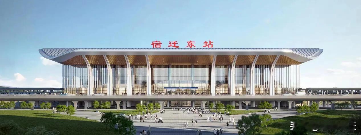 宿迁东站是潍宿高铁江苏段新建的中间站，站型采用带架空层的线侧式与线正上结合式。站