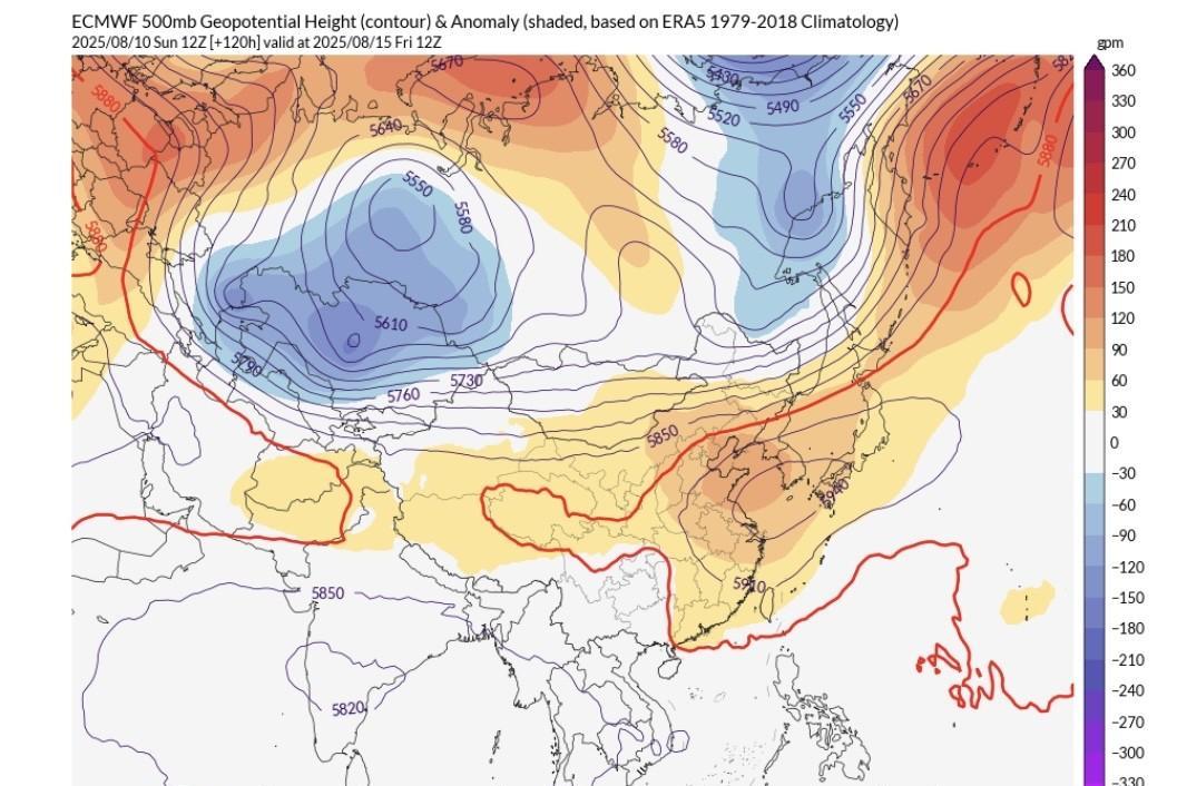 【天气观察】这一更新来看在这轮冷空气过后，未来东部位势在持续偏高，逐渐演变成“