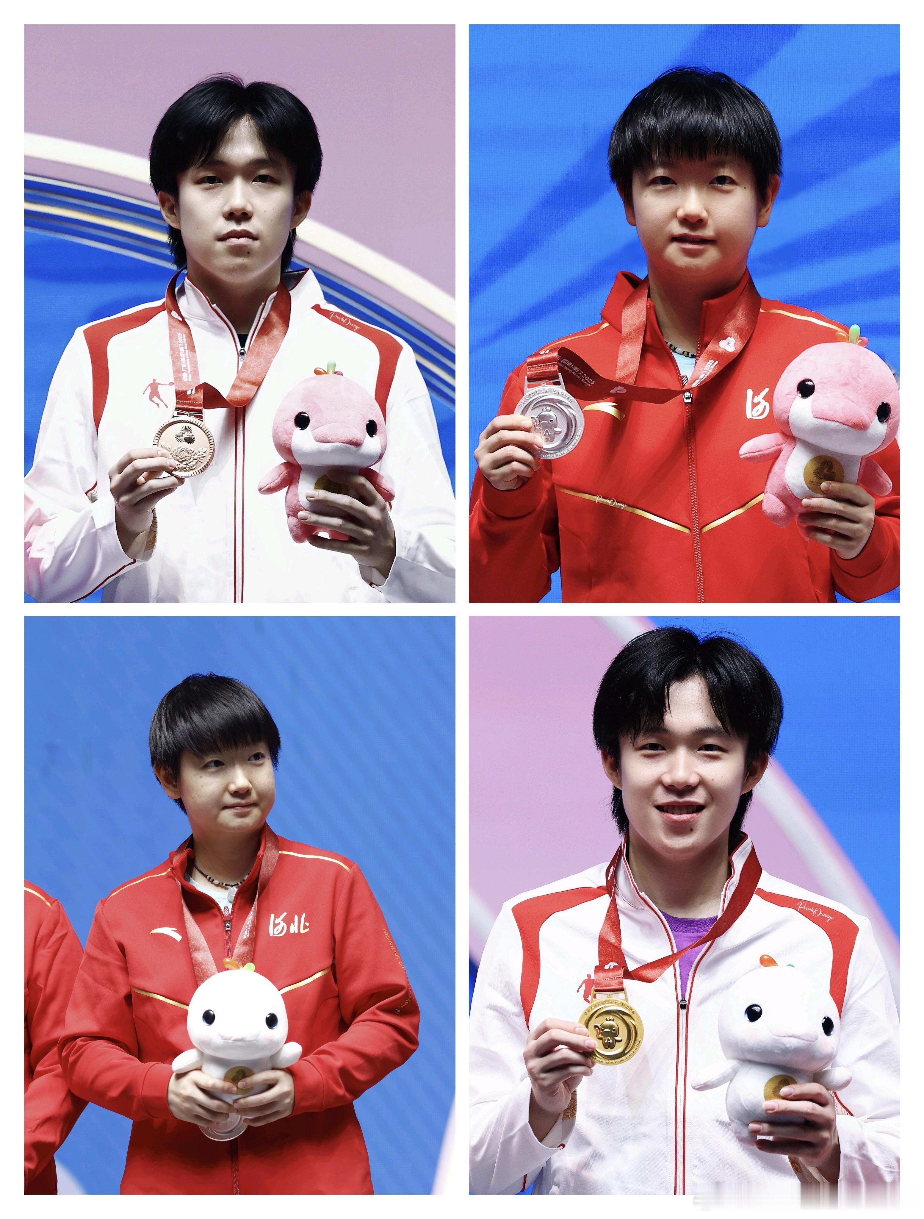 该说不说，孙颖莎和王楚钦永远在某一方面是有些玄学和默契在的，比如这次全运会领奖台