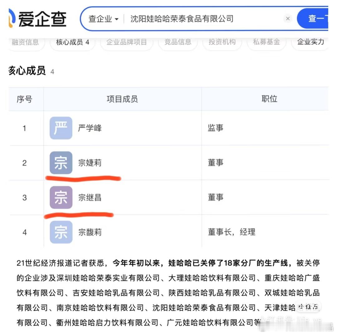 原来宗馥莉从年初就关停了多家弟弟妹妹任职的子公司。​​​