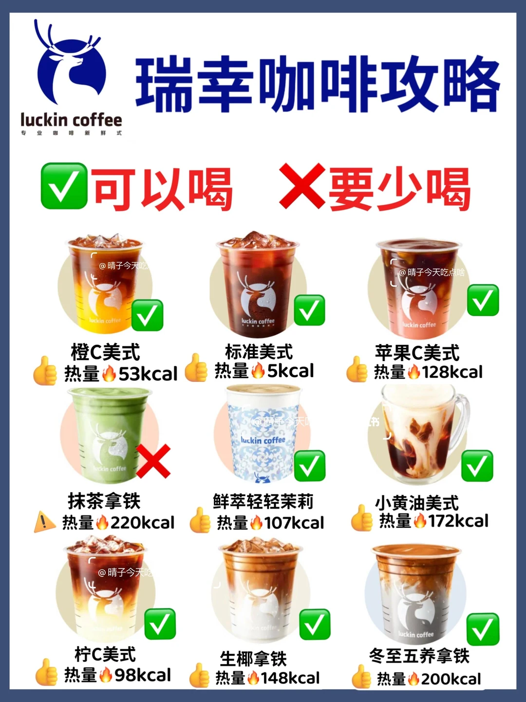 减脂期🔥瑞幸咖啡热量测评‼️附低卡攻略✅