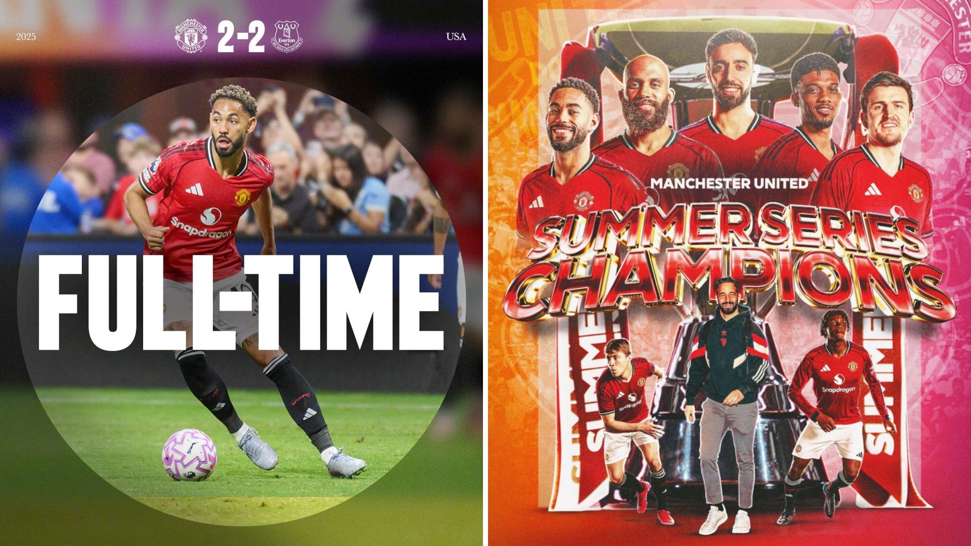 夏季赛最后一轮，曼联2-2战平埃弗顿，以不败战绩夺得2025英超夏季赛冠军。曼