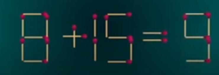 分秒必争的56秒倒计时已启动！眼前由火柴棒摆成的等式“8+15=9