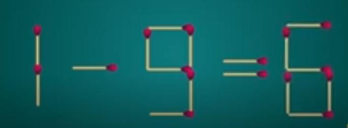 挑战来啦！图里是火柴摆的“1-9=6”，现在要**只移动1根火柴**