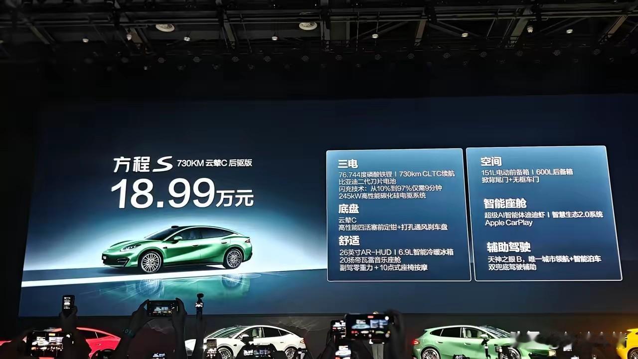 今晚方程S正式上市，上市价格18.99万元起，震惊一众观众！我之前还预测23