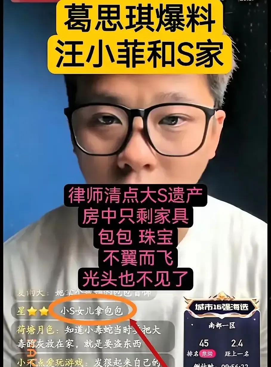 大S遗产争议：女儿小玥儿的无奈与幸运最近，葛斯齐曝出大S遗产风波。大S走后，她