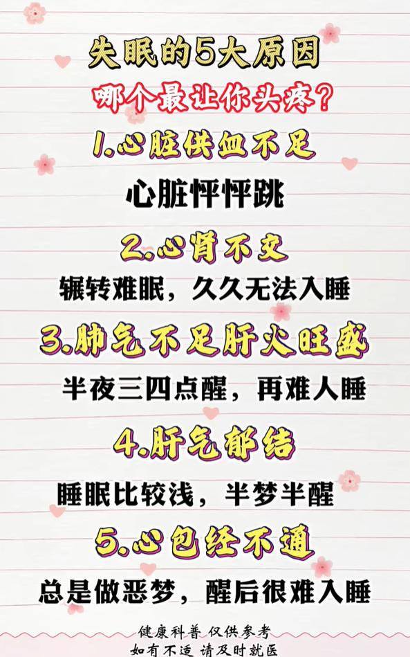 五种失眠根源自查，看看你是哪一种？