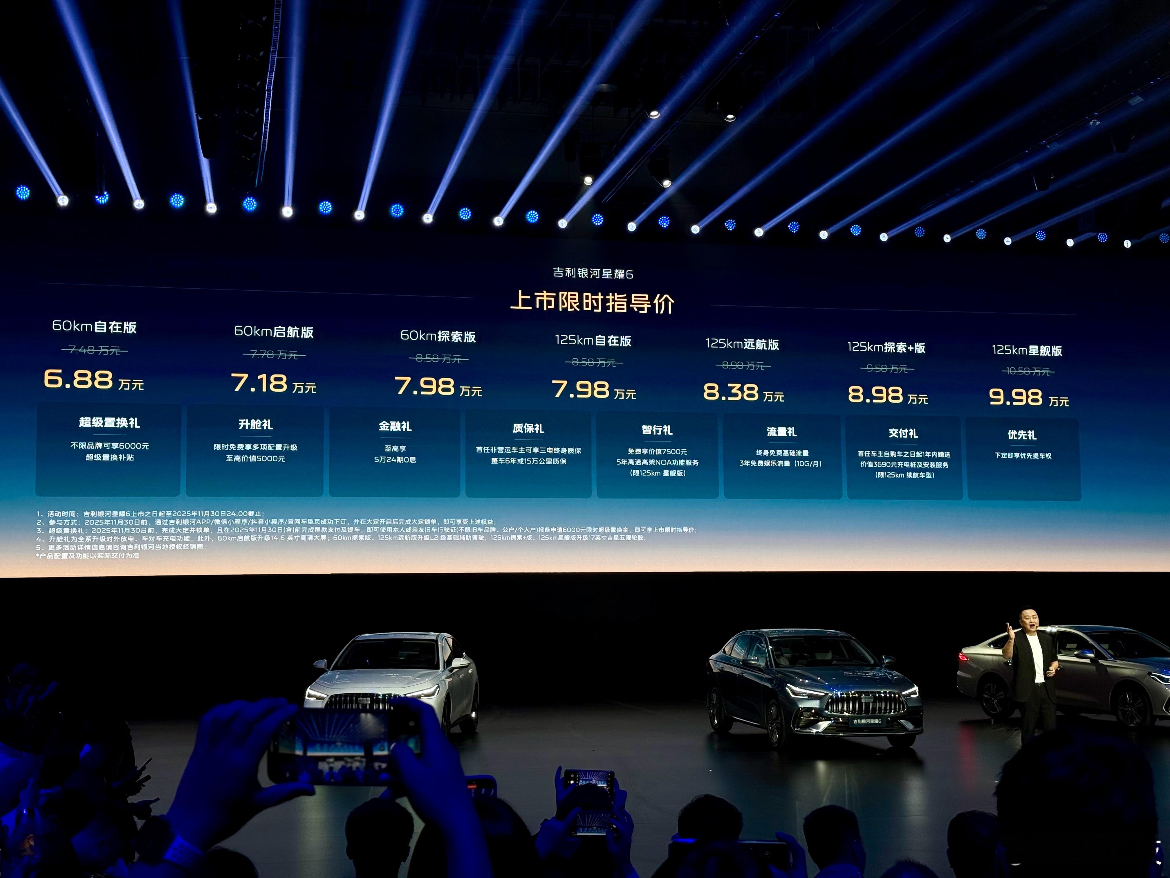 迪子瑟瑟发抖！吉利银河星耀6价格来了，限时6.88-9.98万元。新一代国民电