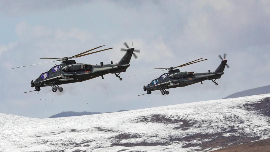 现在没人敢说直升机不能上高原了吧？出现在镜头里面的直升机，主要是直10和直2