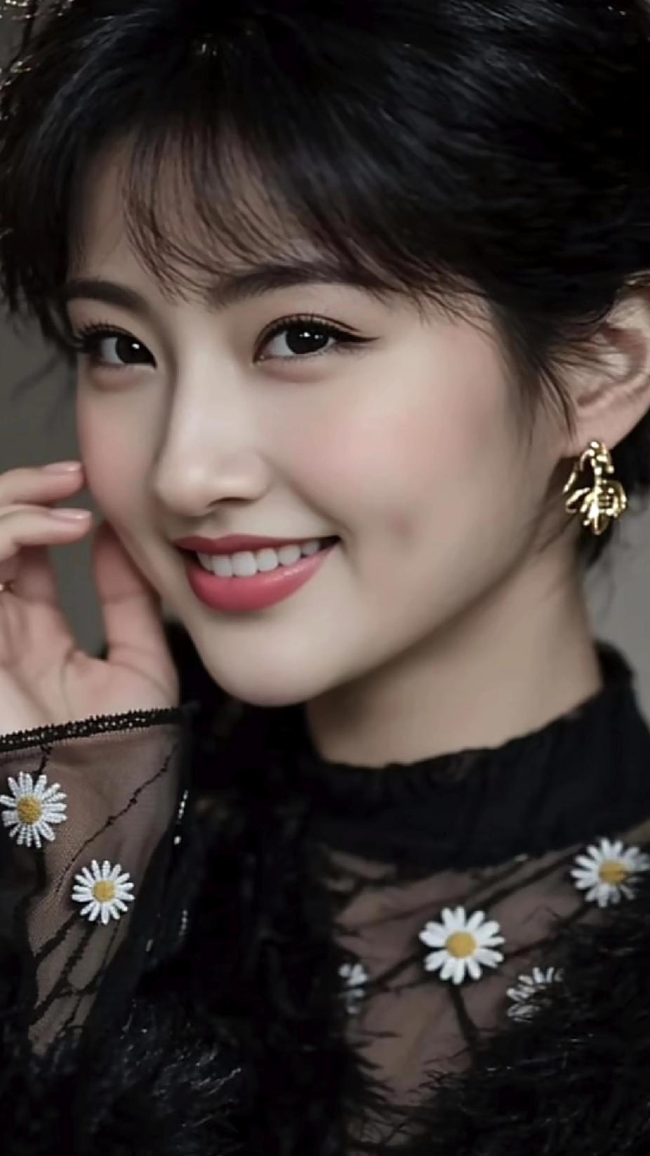 这姑娘笑起来真迷人！