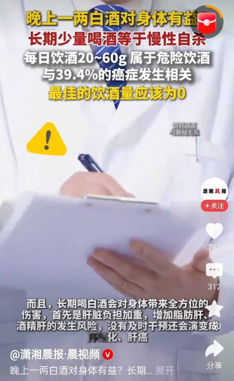 长期少量喝酒等同于慢性自杀！！！这绝非危言耸听！世界卫生组织早已将酒精列为1