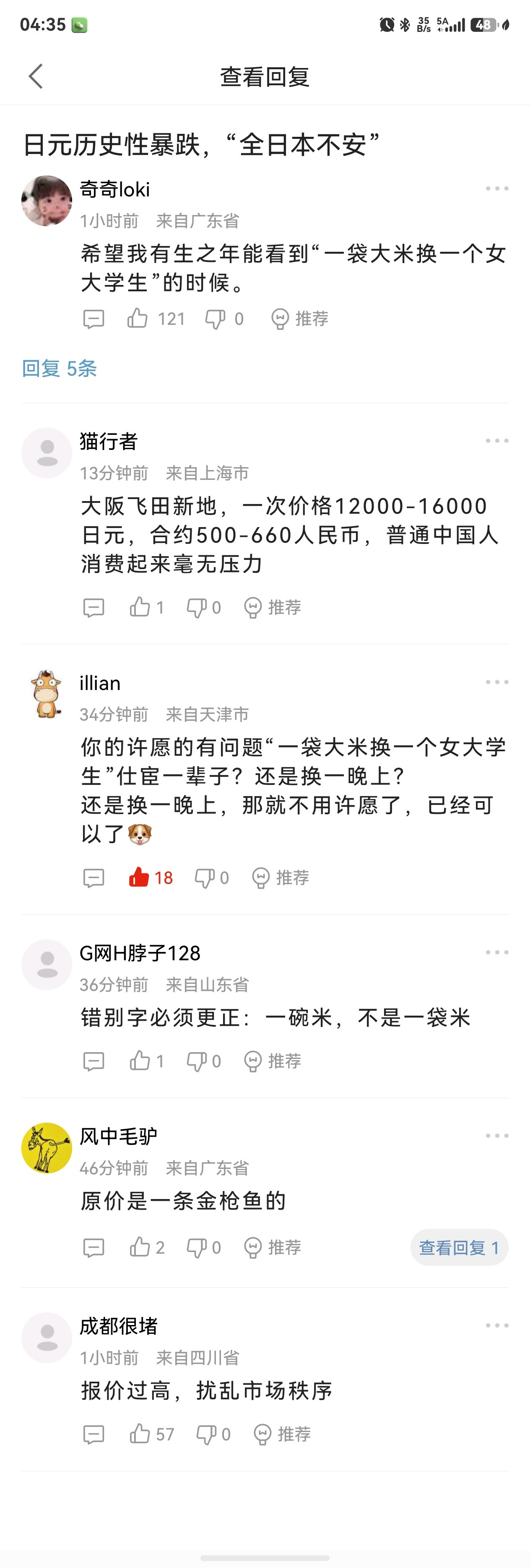 报价过高，扰乱市场秩序我乐见以后一袋米换日本女大男大一辈子，这才是他们应有的出路