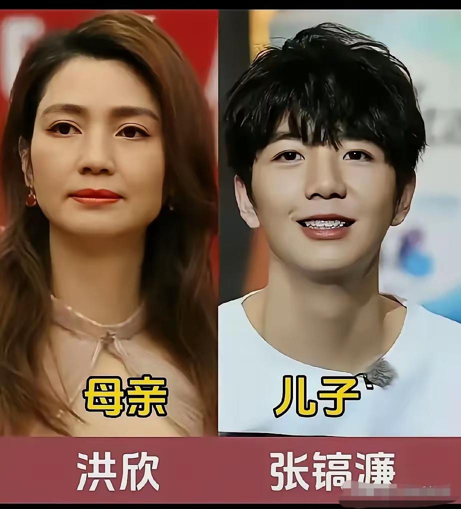 洪欣和儿子张镐濂同框应采儿和儿子陈胤捷同框董洁和儿子顶顶同框三位高颜值女明