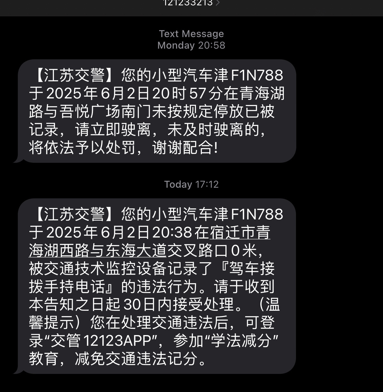 真的是绝了，我不会被套牌了吧，我车没在江苏啊。刚开始提醒我立即驶离，我还没当回事
