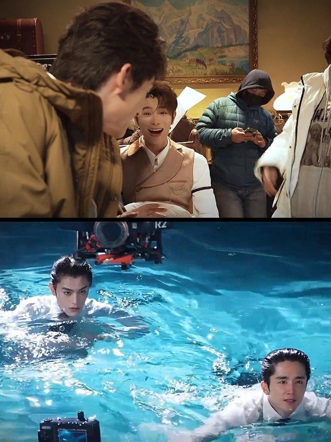 是谁泡在水里脸还这么正，表情还这么到位，还是有美人尖的兮兮呀....还有那个翻