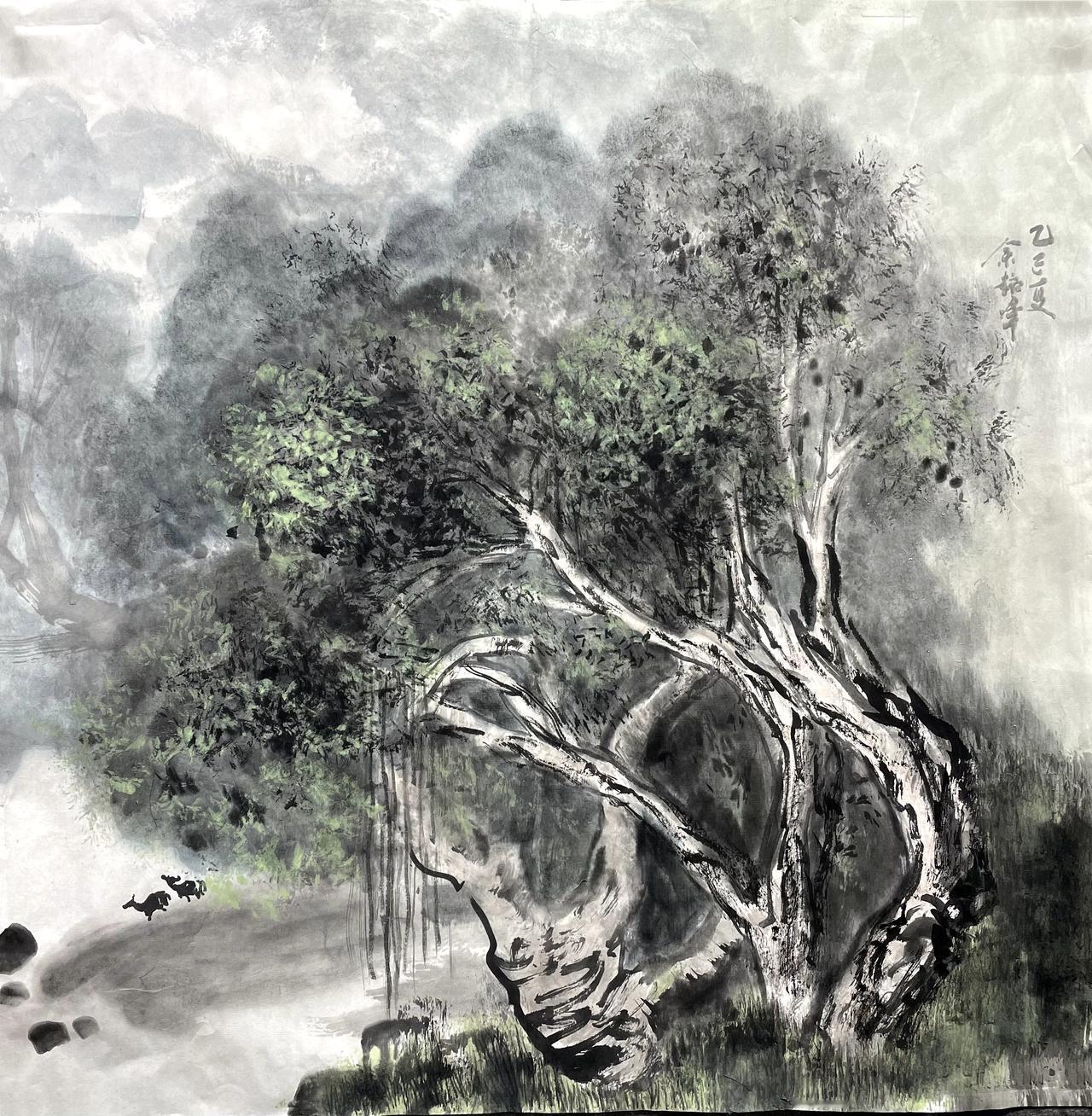 余超群：临画四得再次踏入张际才老师的工作室，案头铺开的宣纸仿佛带着熟悉的墨香