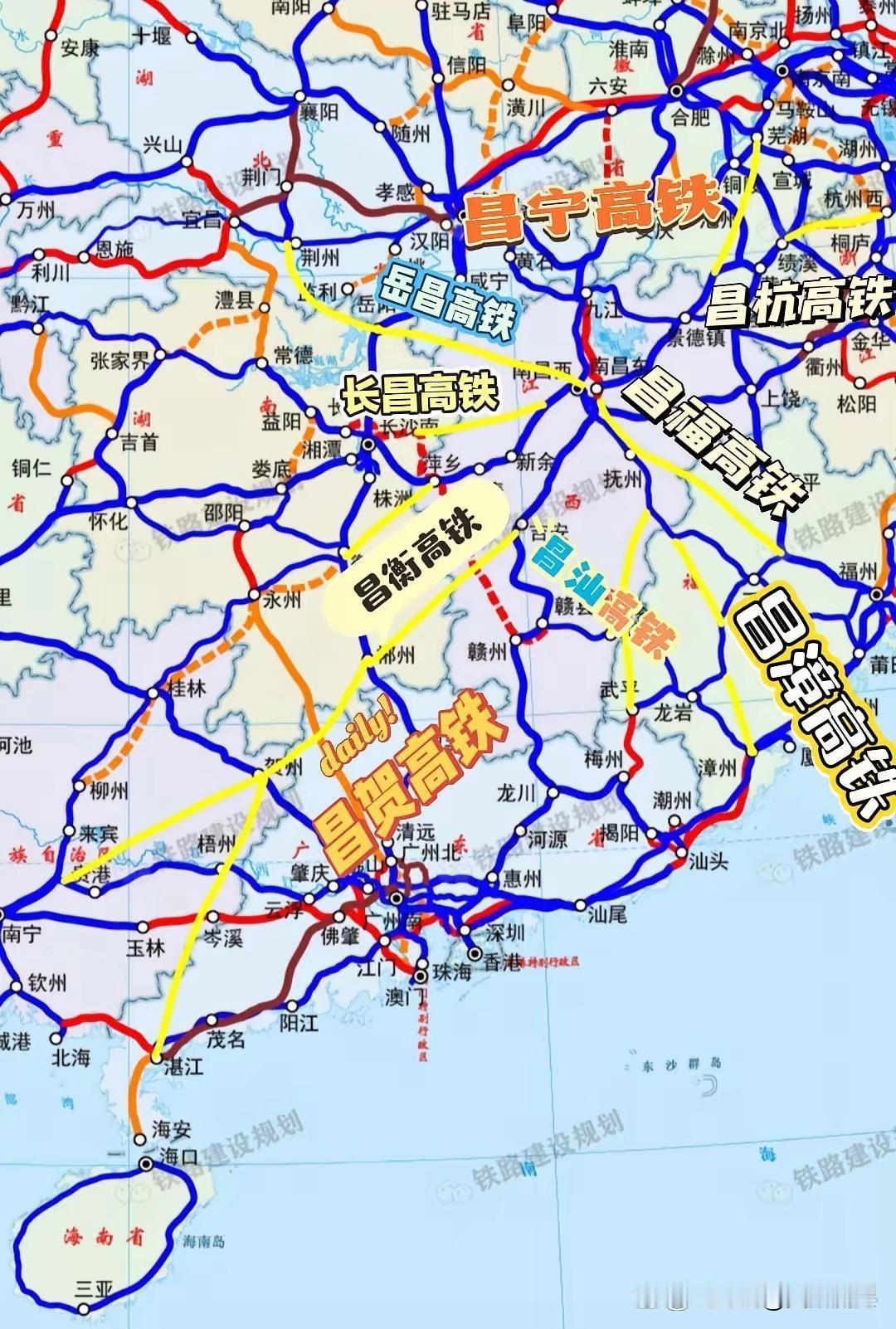 南昌米字型高铁规划1南昌-南京高铁（祁门-芜湖）2南昌-杭州高铁（杭州-绩溪