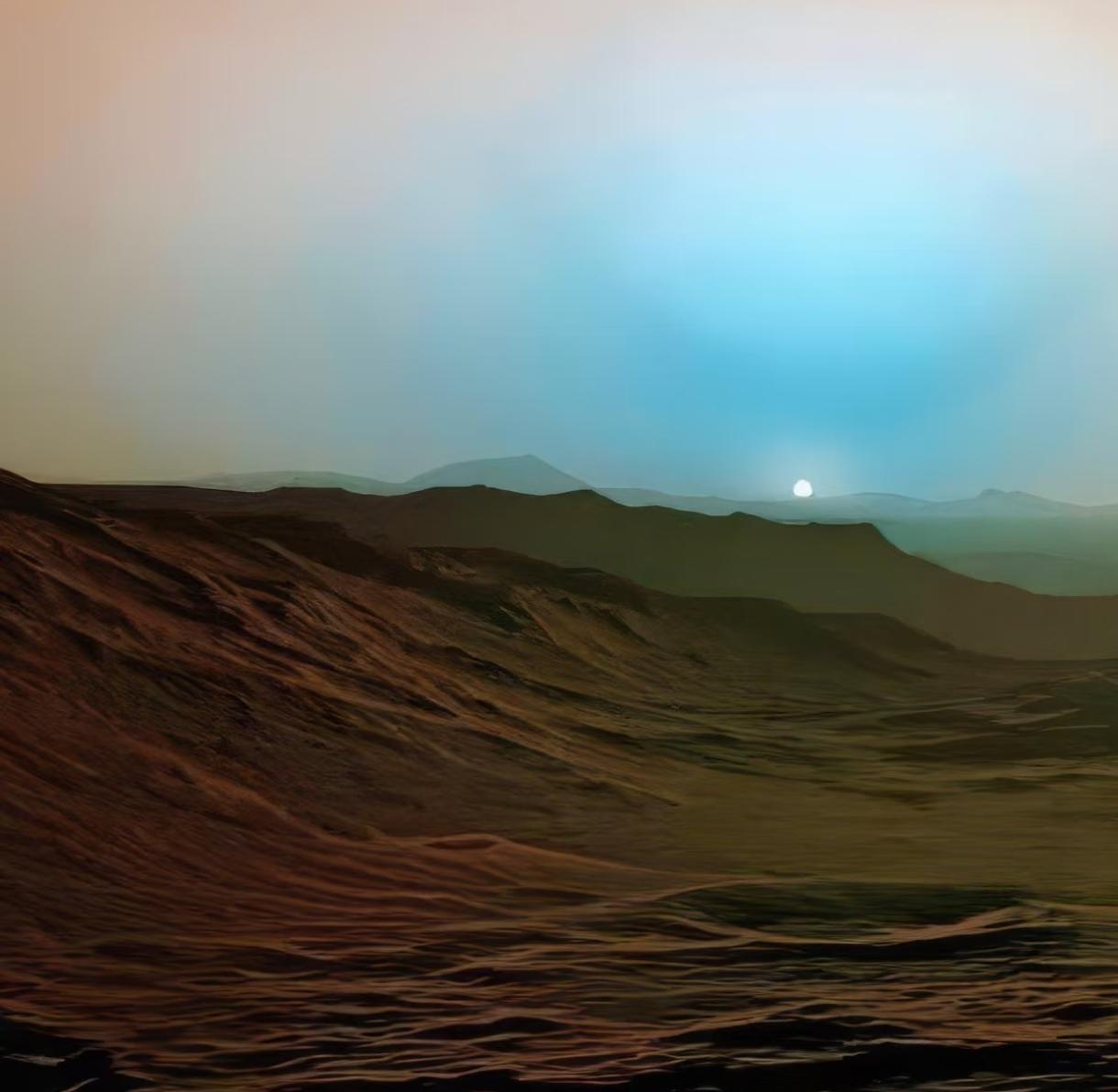 火星日落为啥是蓝色？在地球上，日落时分天空会被染成橙红或金黄，火星的日落，却恰恰