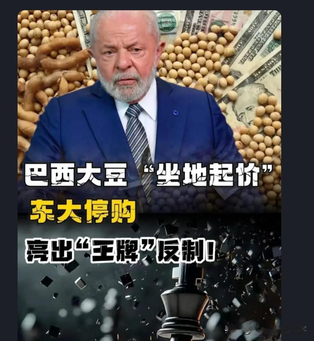 感觉巴西从美国进口大豆了，然后再卖给中国。不涨价没利润，巴西觉得中国没选择，只有