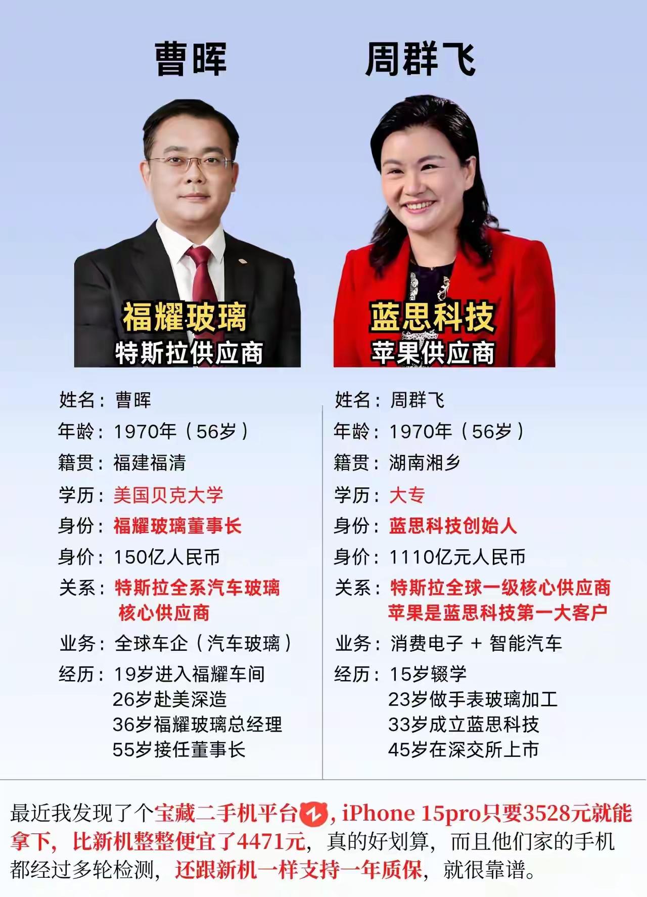 没想到，真的没想到：这两位国内的顶级民营企业家，今年都56岁了，真是显年轻啊！