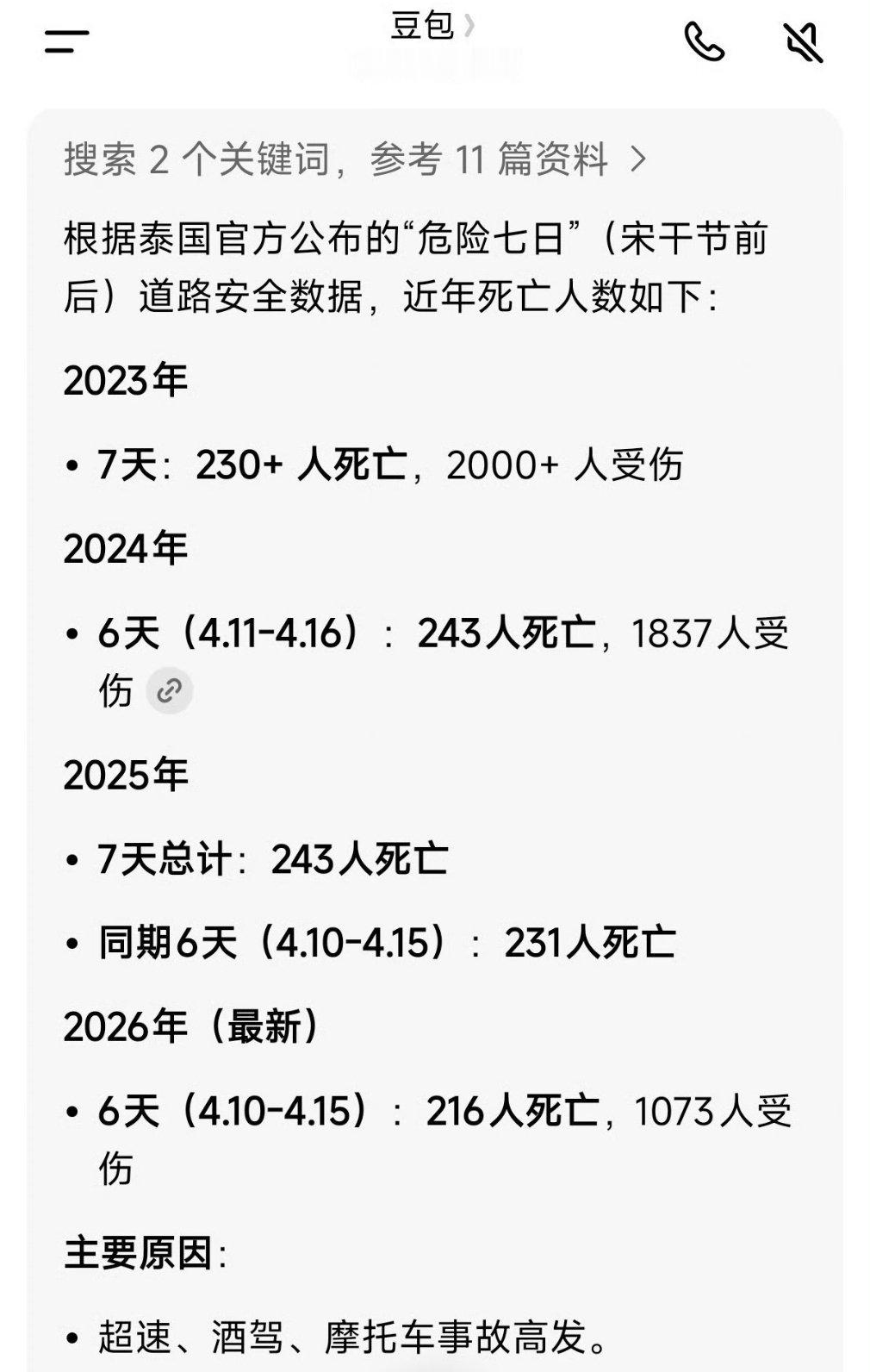 泰国泼水节216人死亡不知道豆包汇总的对不对，反正我是不喜欢这个节日，因为有些人