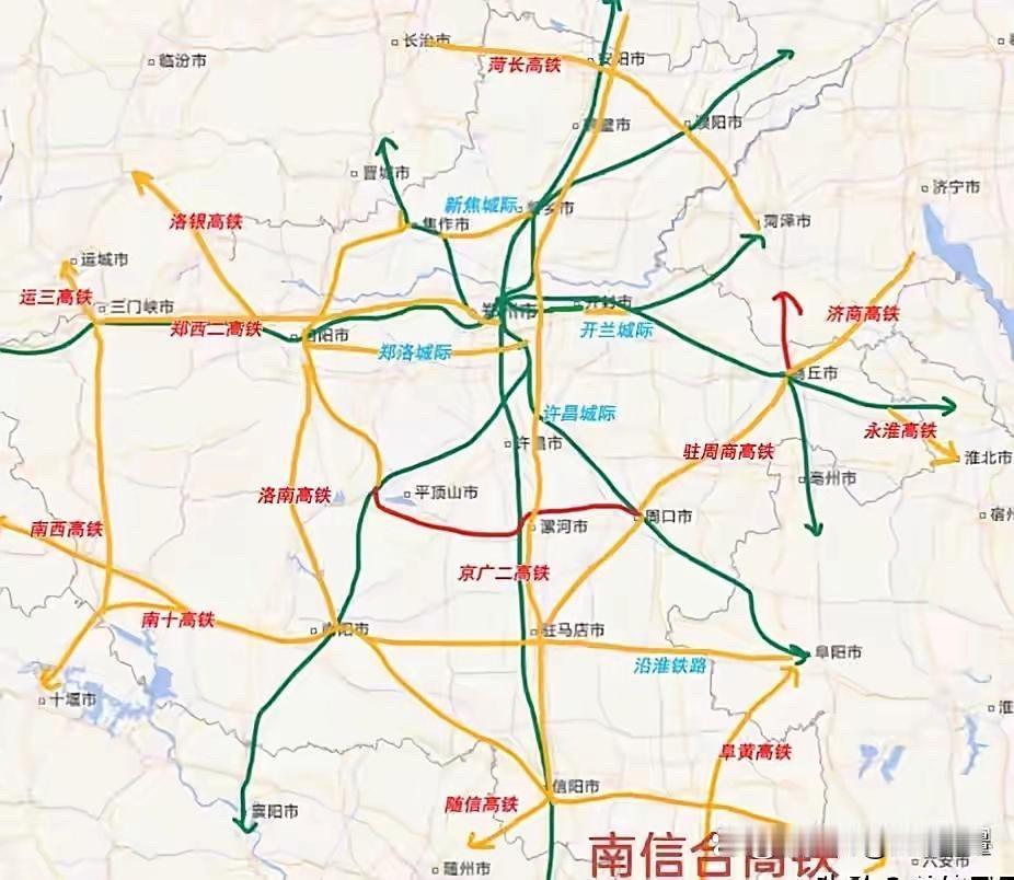 这个布局图有两条线需改变，就是京广高铁复线，新的线路应该走驻马店、周口、开封、濮